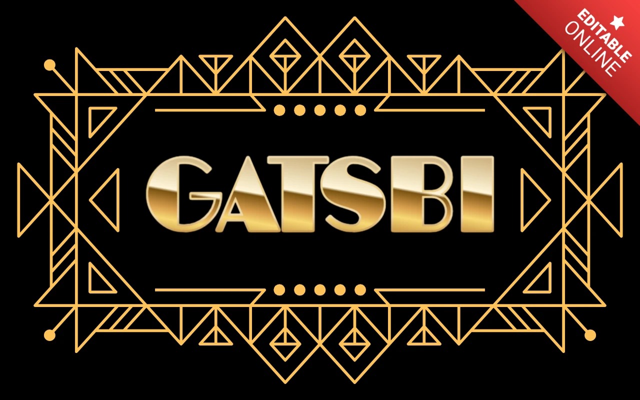 Modelo de convite para evento no estilo Art Déco Gatsby