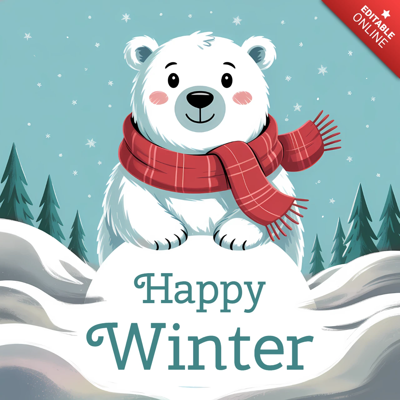 Winterbären-Designvorlage für Grußkarten