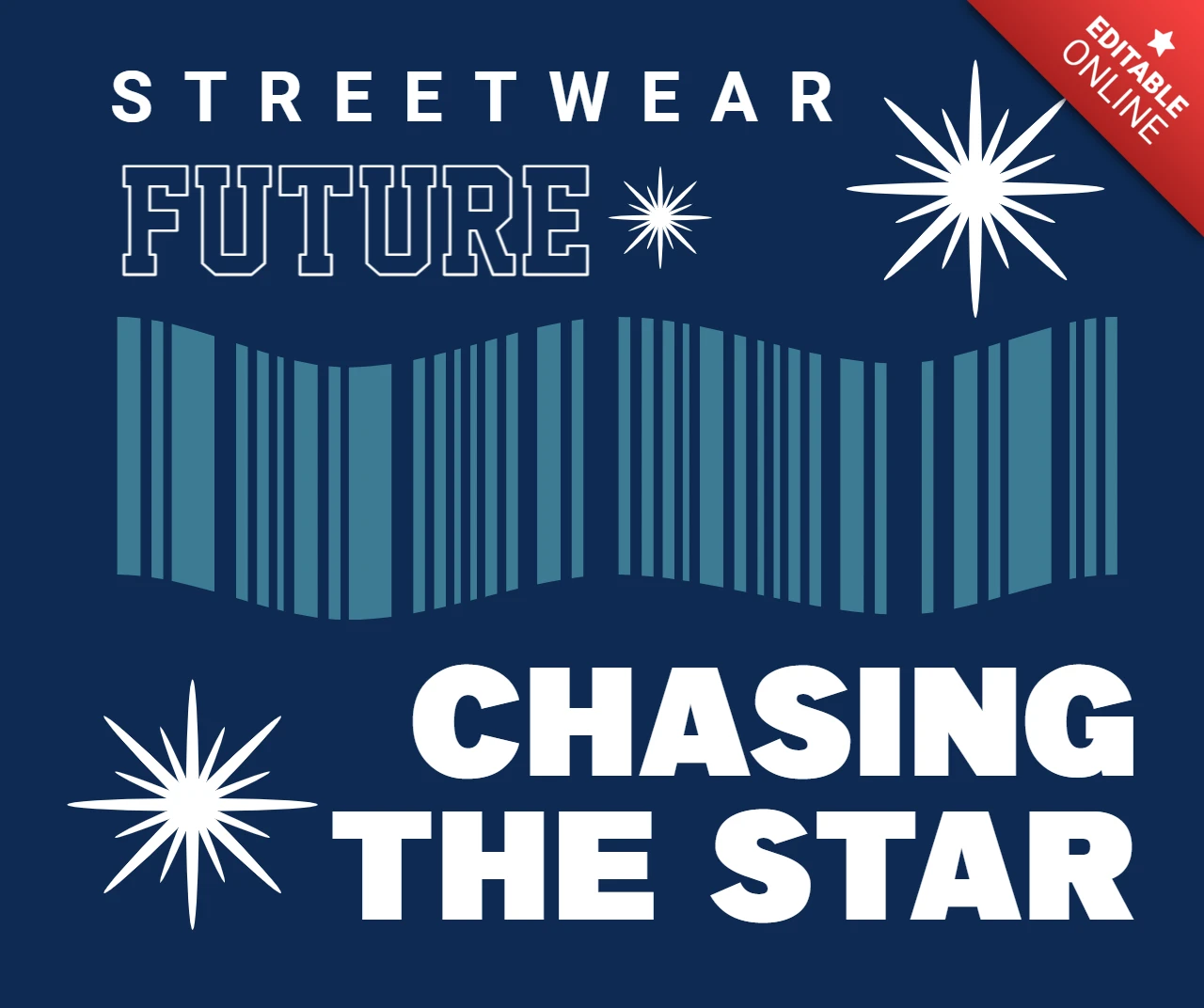 Streetwear Future Design Template for Apparel with Star Graphics