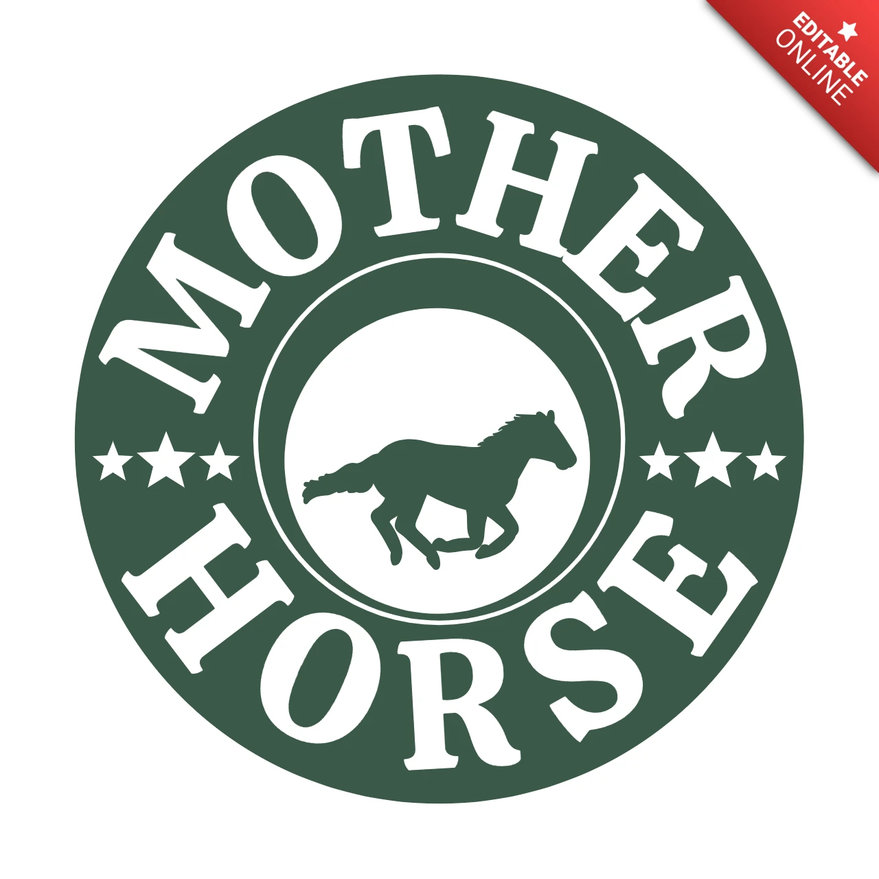 Modelo de design de logotipo de cavalo-mãe em estilo vintage