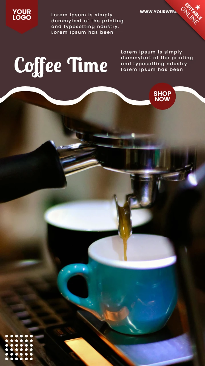 Modèle de conception de post instagram pour la vente de café