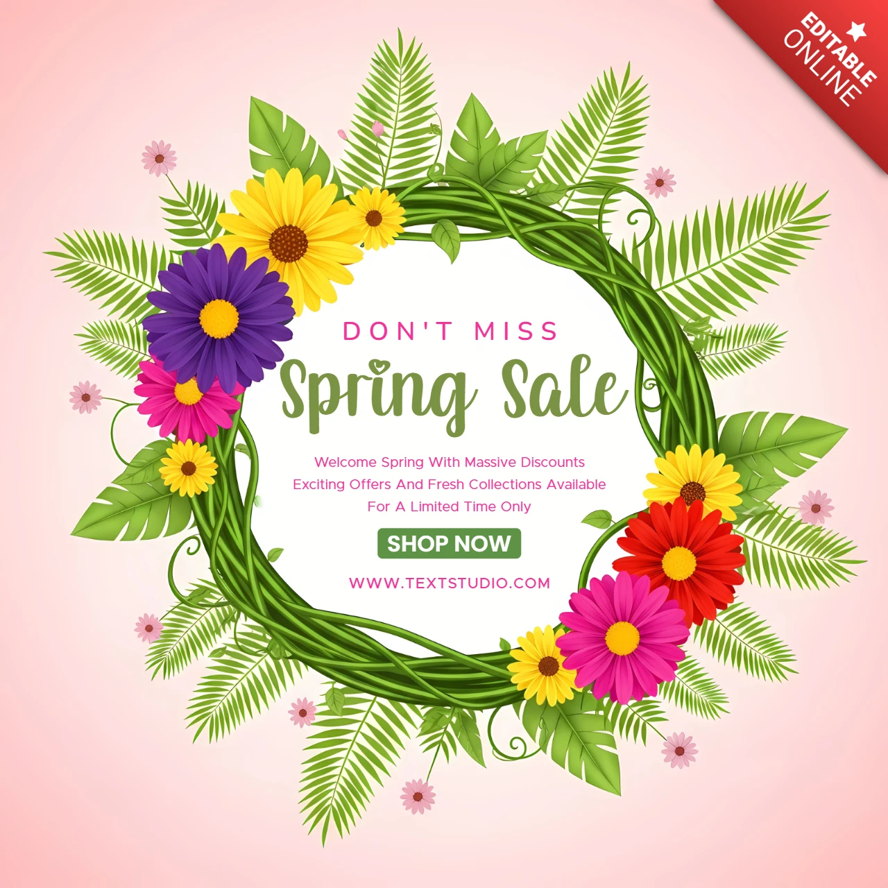 Modèle de conception de vente florale de printemps pour affiches promotionnelles