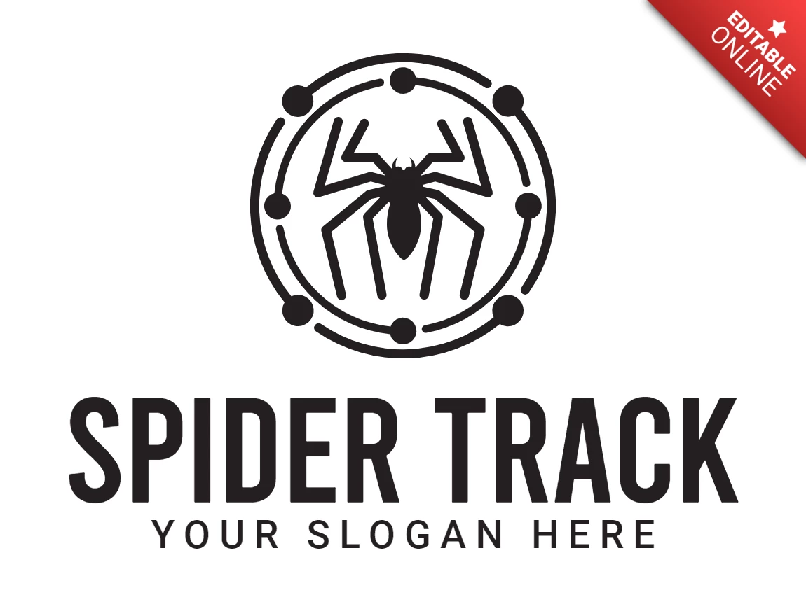 Spider Track Logo Design Template