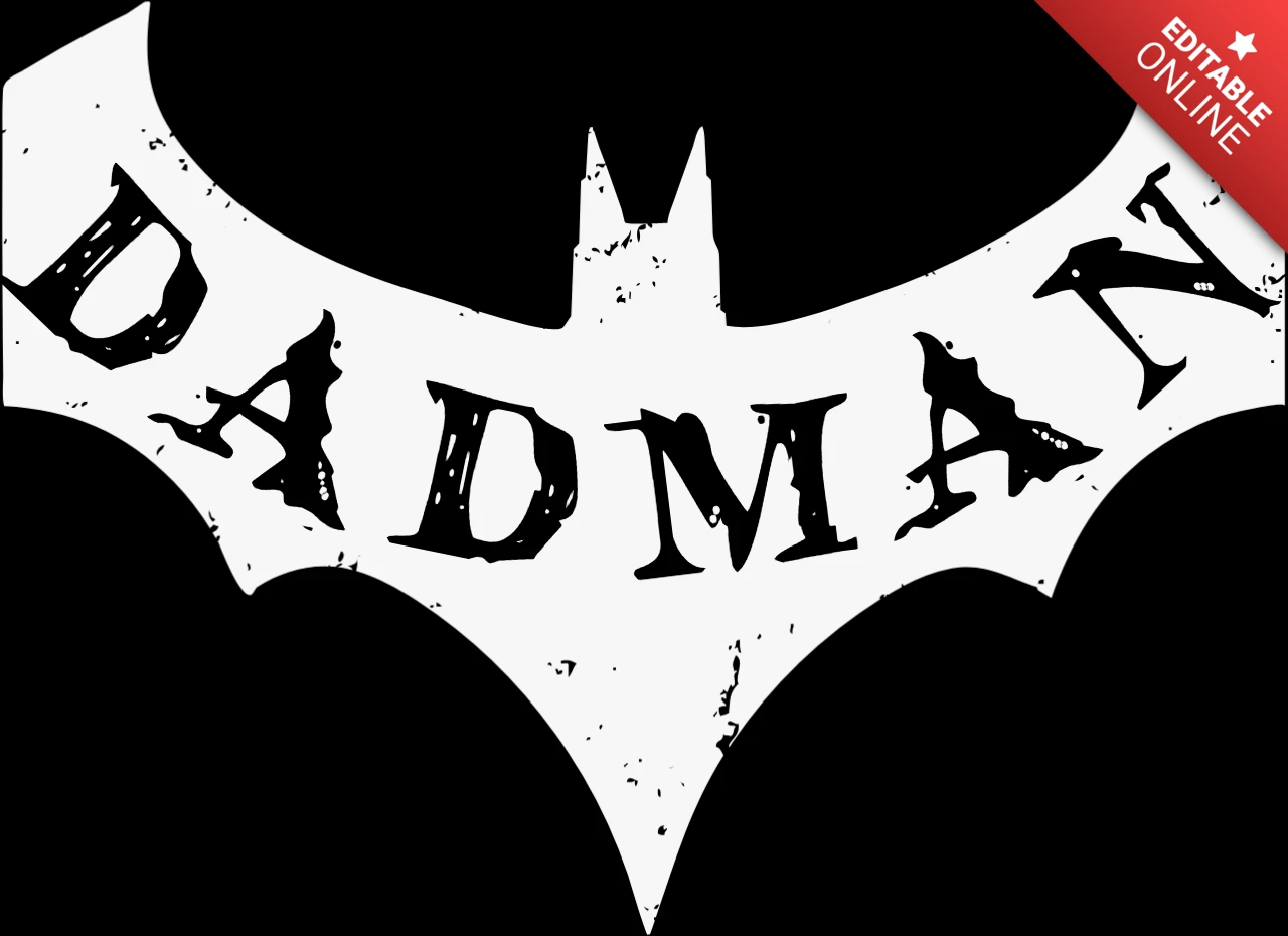 Vintage-Comic-Stil Dadman Logo Design Vorlage