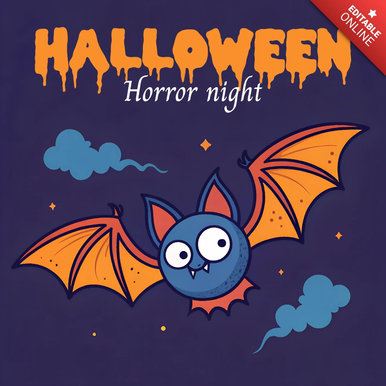 Modelo de design de morcego de Halloween caprichoso para impressão em camisetas