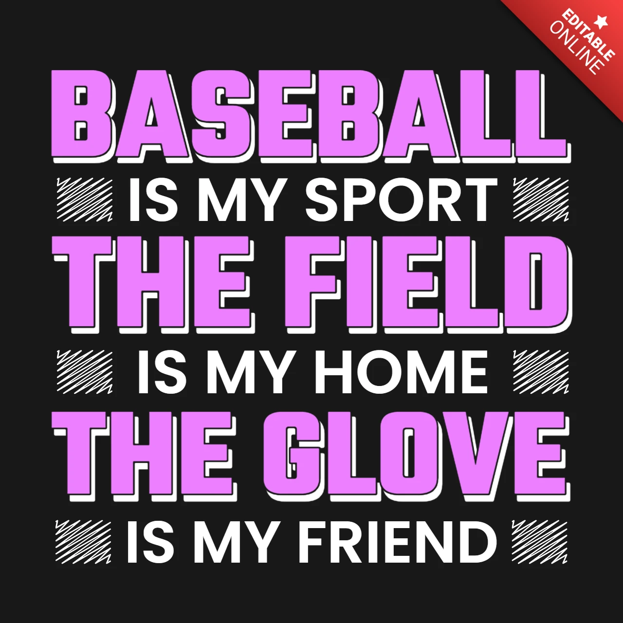 Le baseball est mon sport le terrain est ma maison modèle de t-shirt de motivation