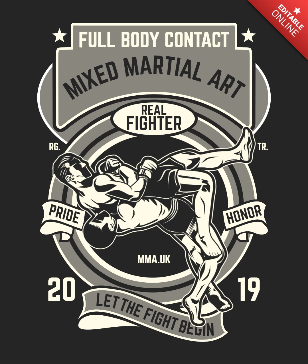Kampfsport t-shirt design vorlage
