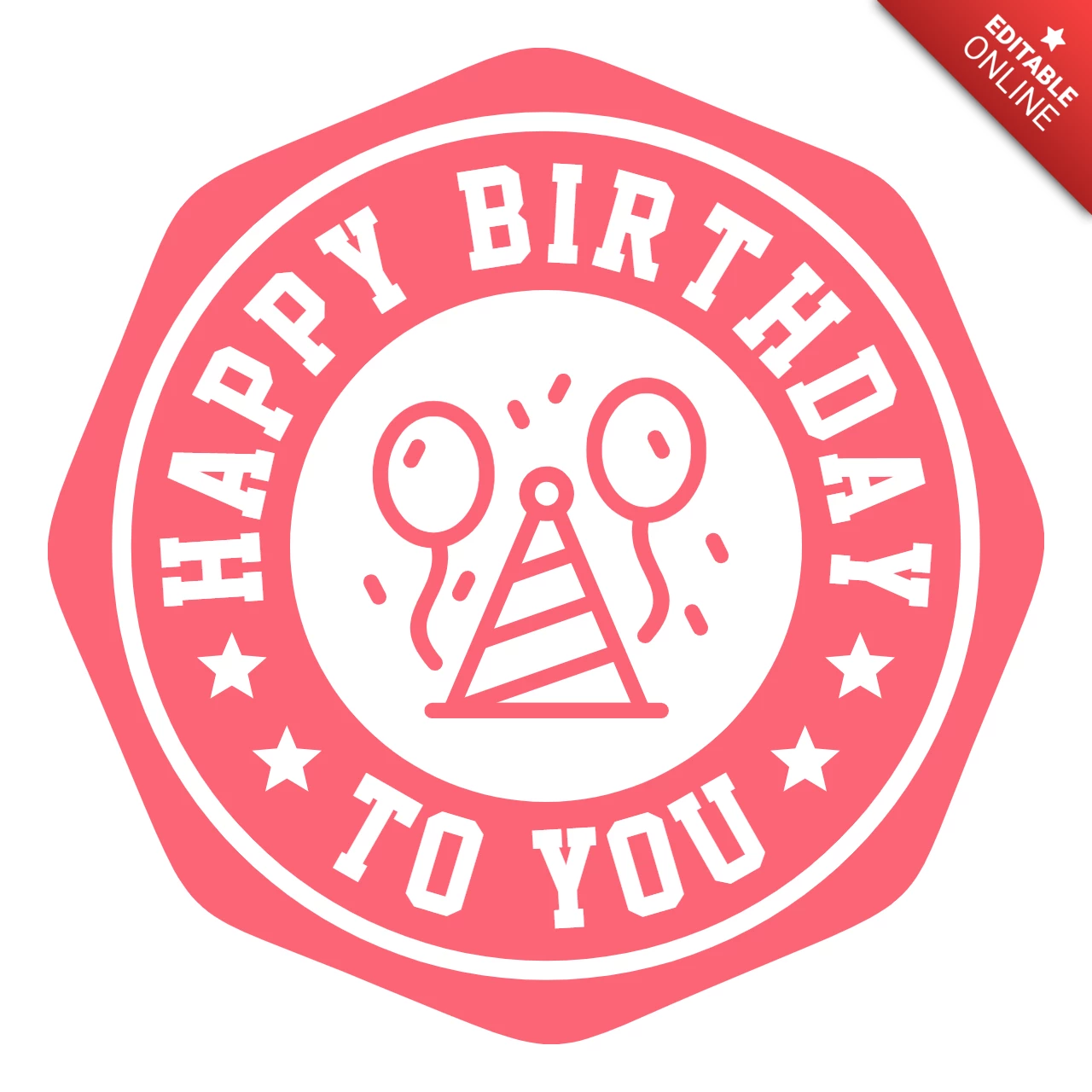 Modello di logo di buon compleanno
