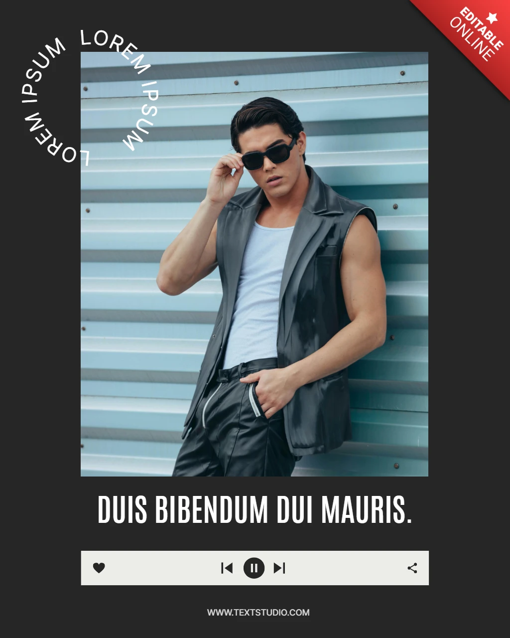 Stijlvolle stedelijke mode postersjabloon met cool mannelijk model