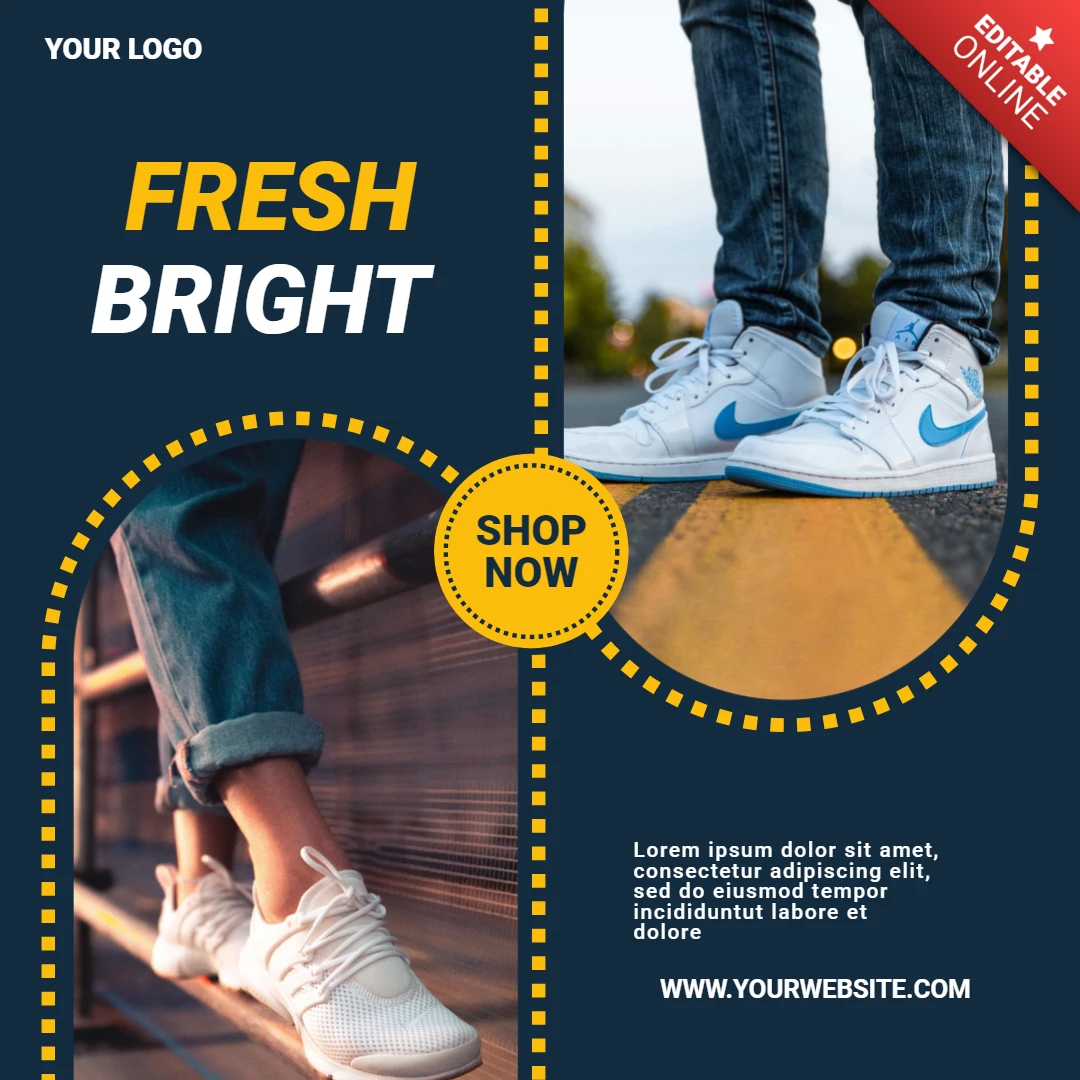 Moda e stile streetwear sneakers vendita instagram post design template