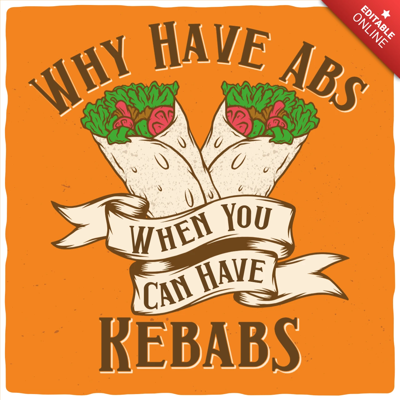 Wrap Kebab Lovers T-shirt Design Template