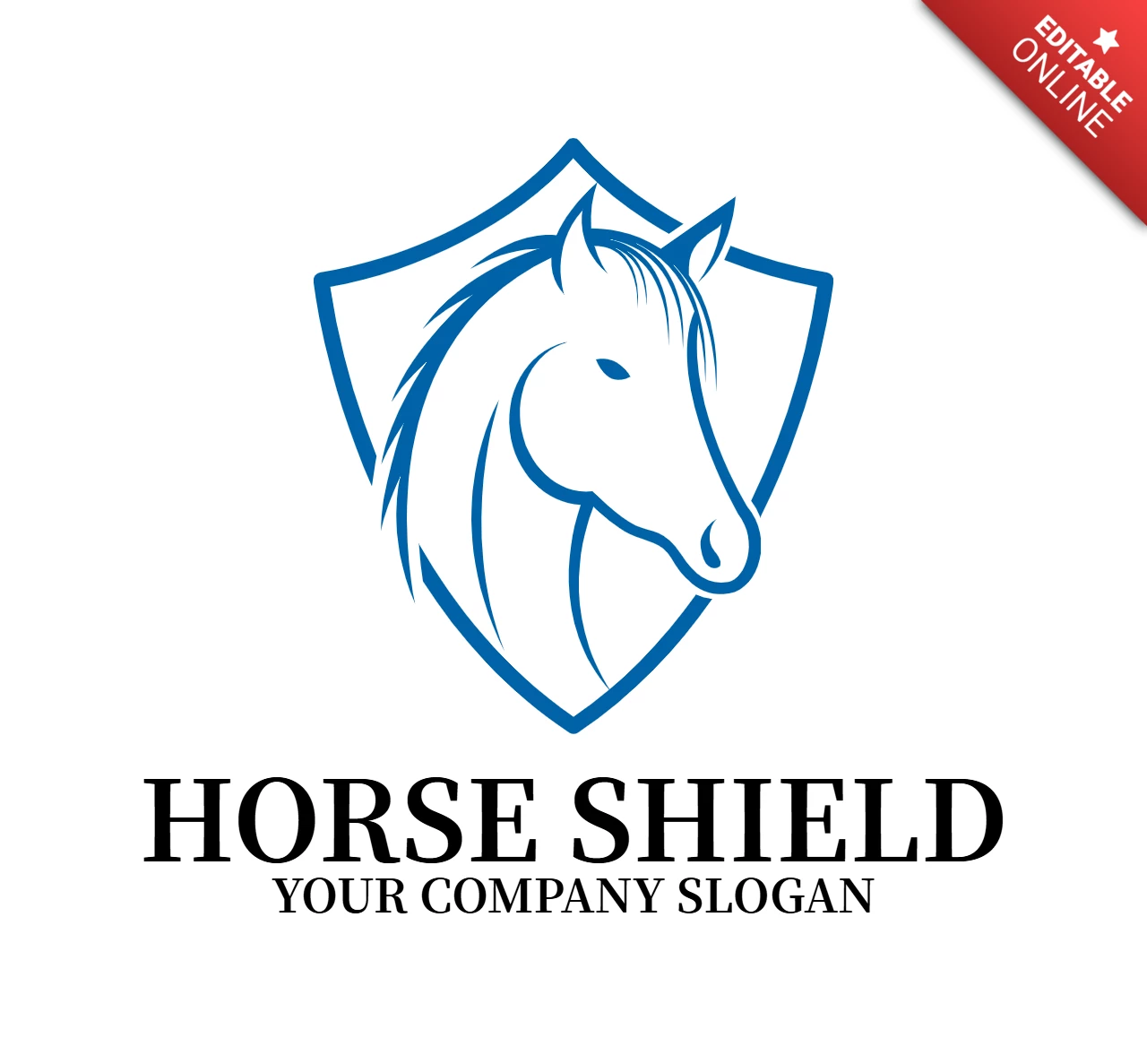 Horse Shield Logo Design Template