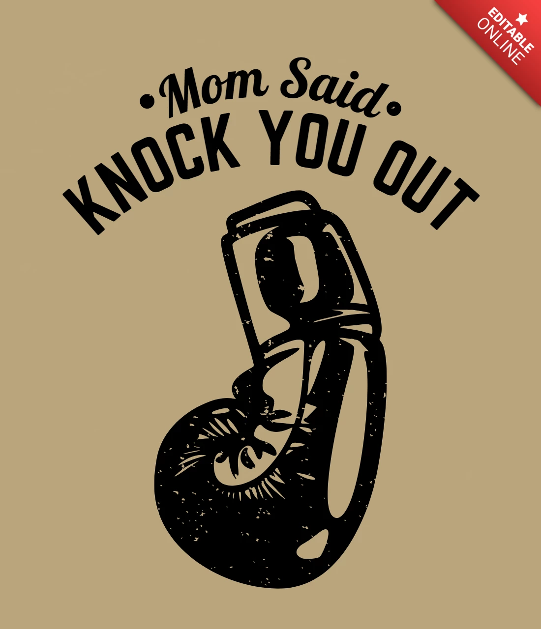 Boxing Hand Vintage T-shirt Design Template