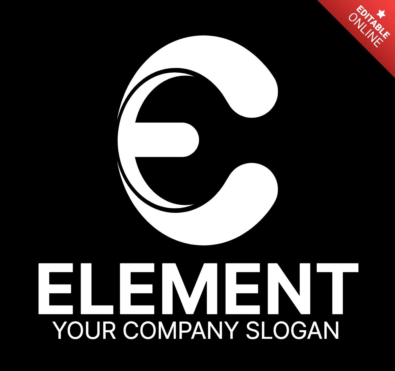 Lettera E elemento logo modello di design nero