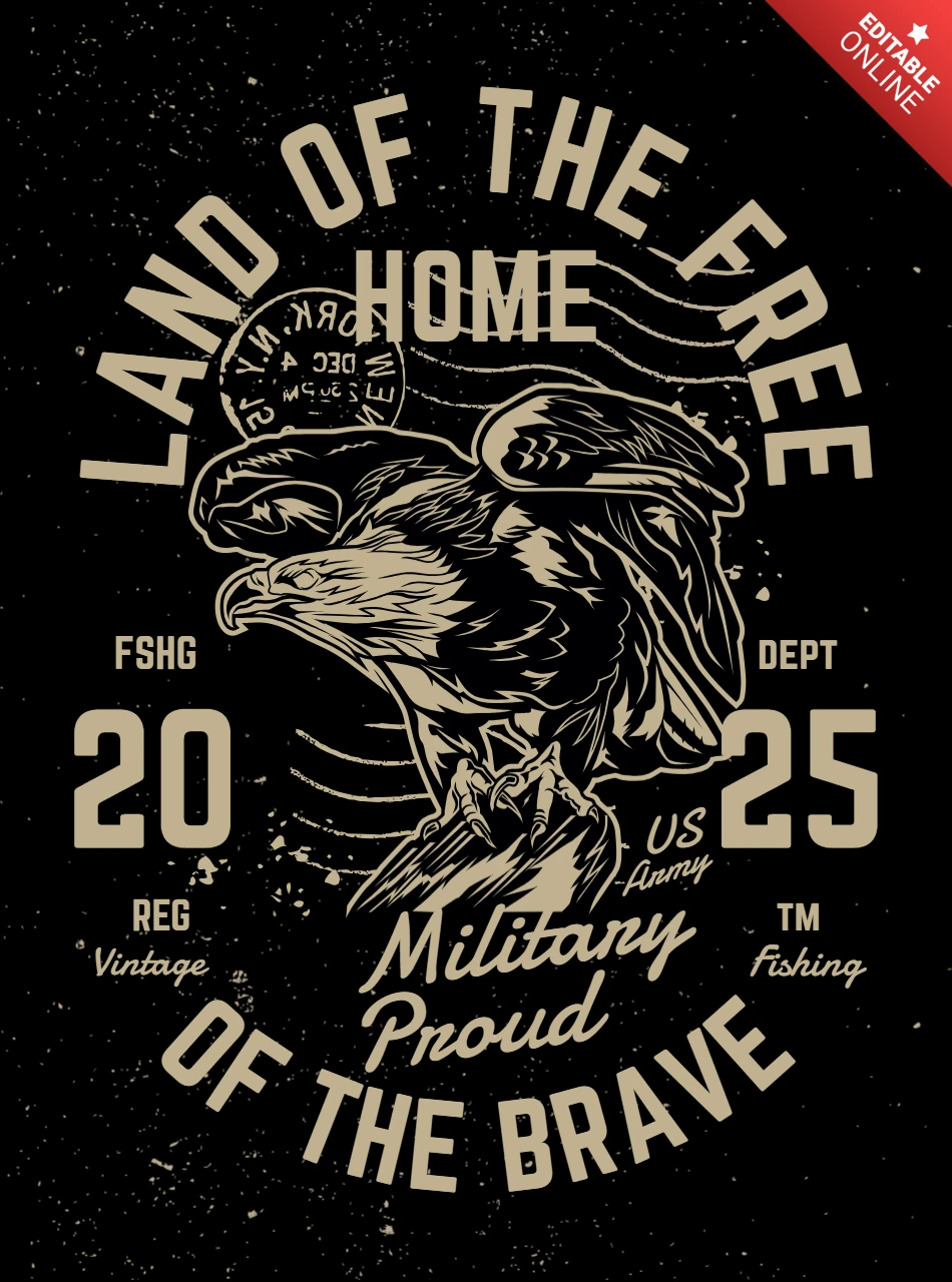 Modèle de t-shirt avec aigle vintage