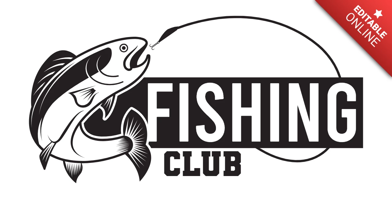 Plantilla de diseño de logotipo de pesca negro