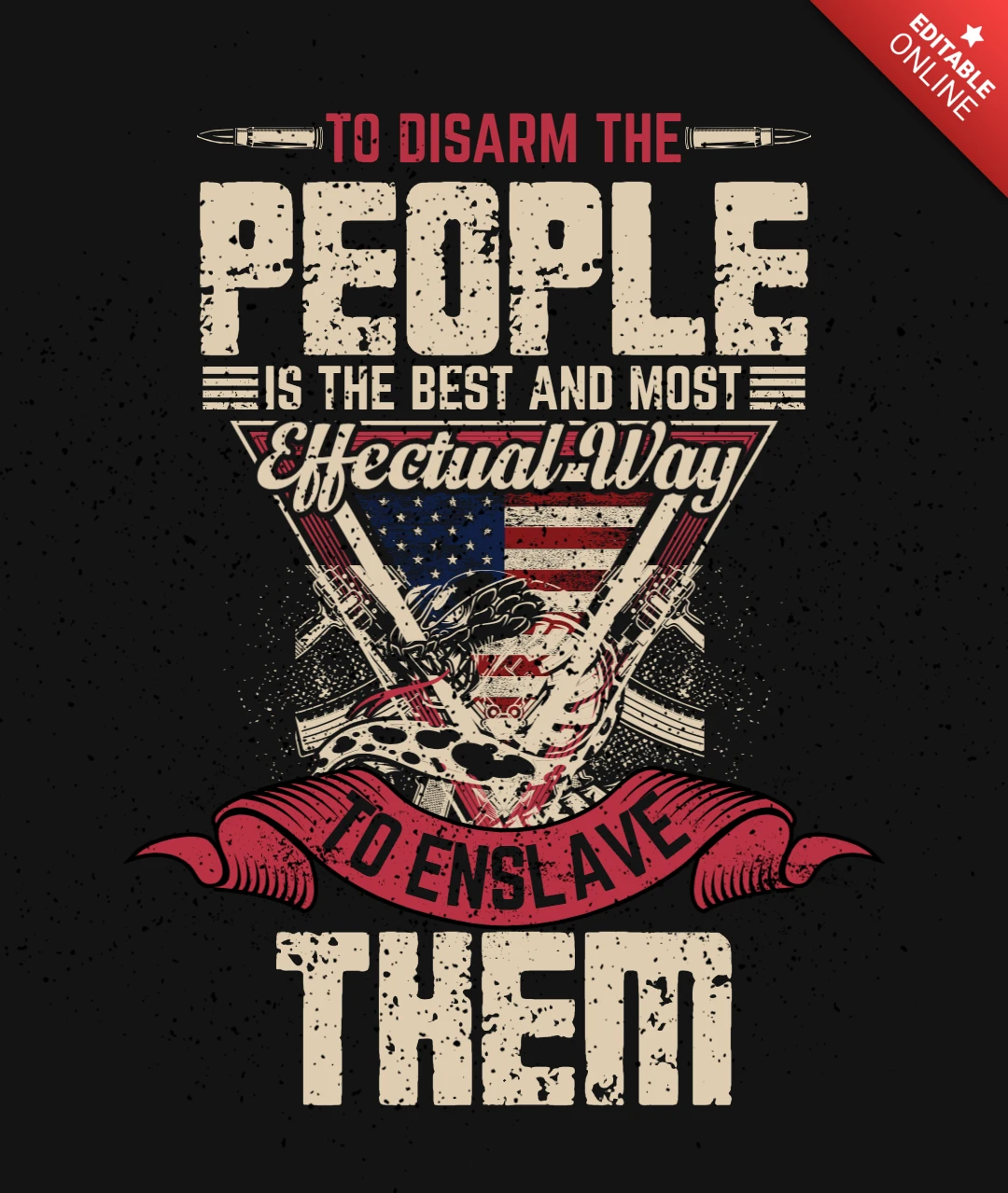 Per disarmare il popolo usa modello di design di t-shirt