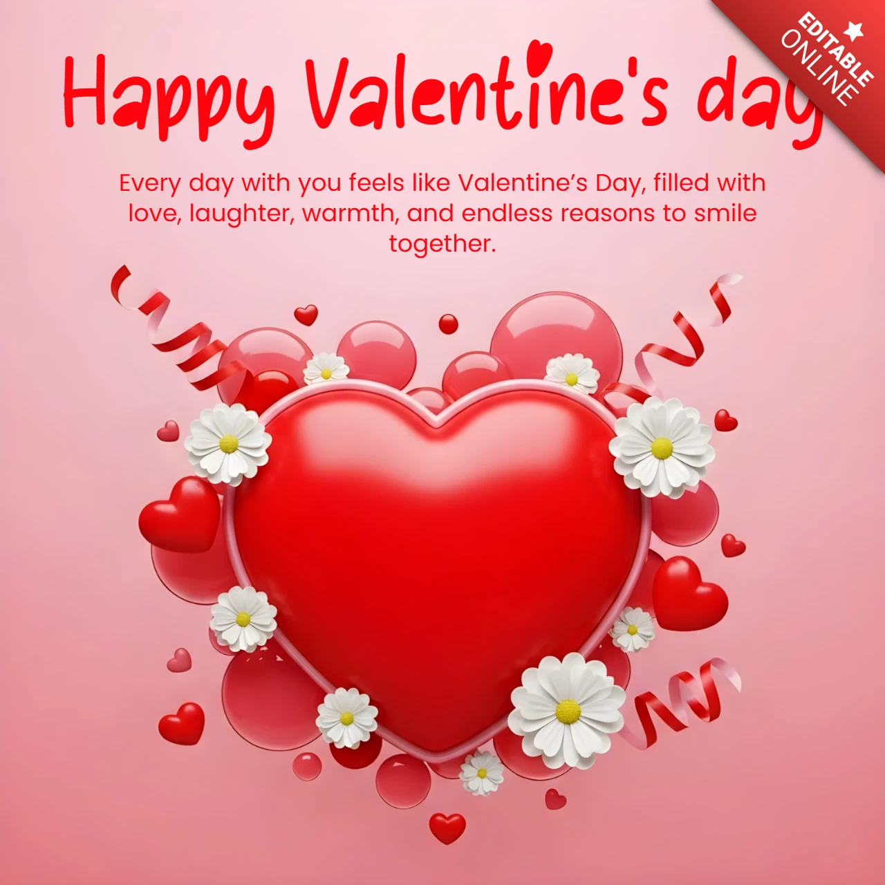 Valentine's Day Heart Design Template for Greeting Cards