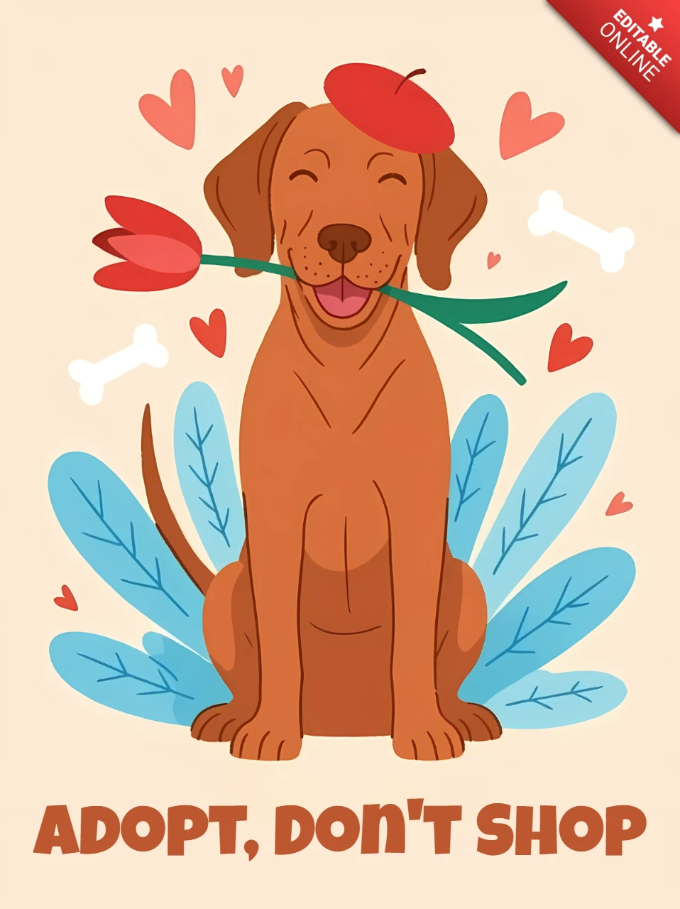 Playful Dog Adoption Design Template for Posters