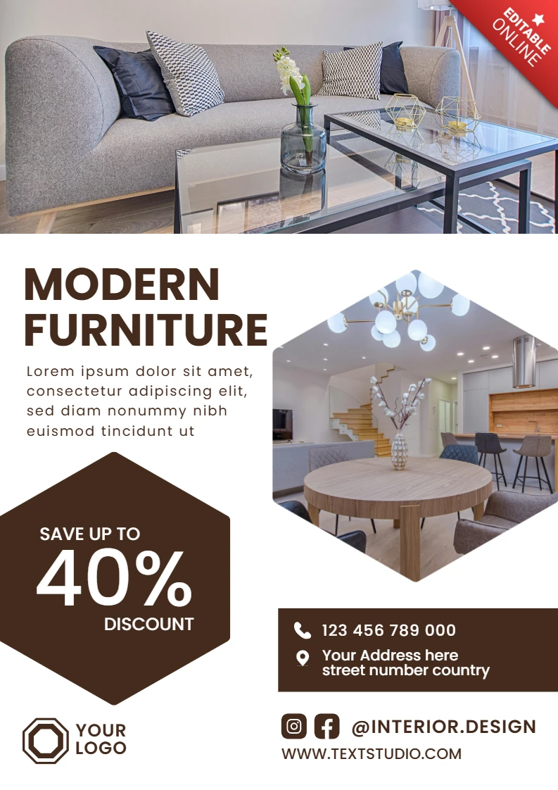 Modernes Möbeldesign-Vorlage für Werbeflyer