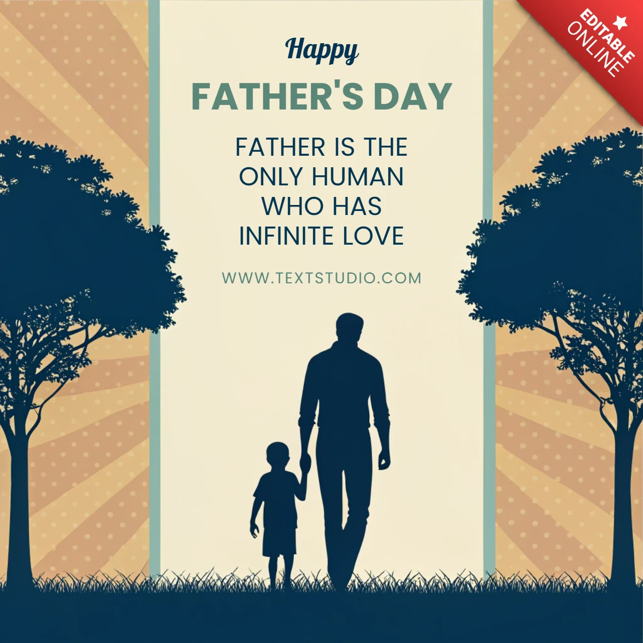 Father's Day Vintage Design Template with Heartfelt Message