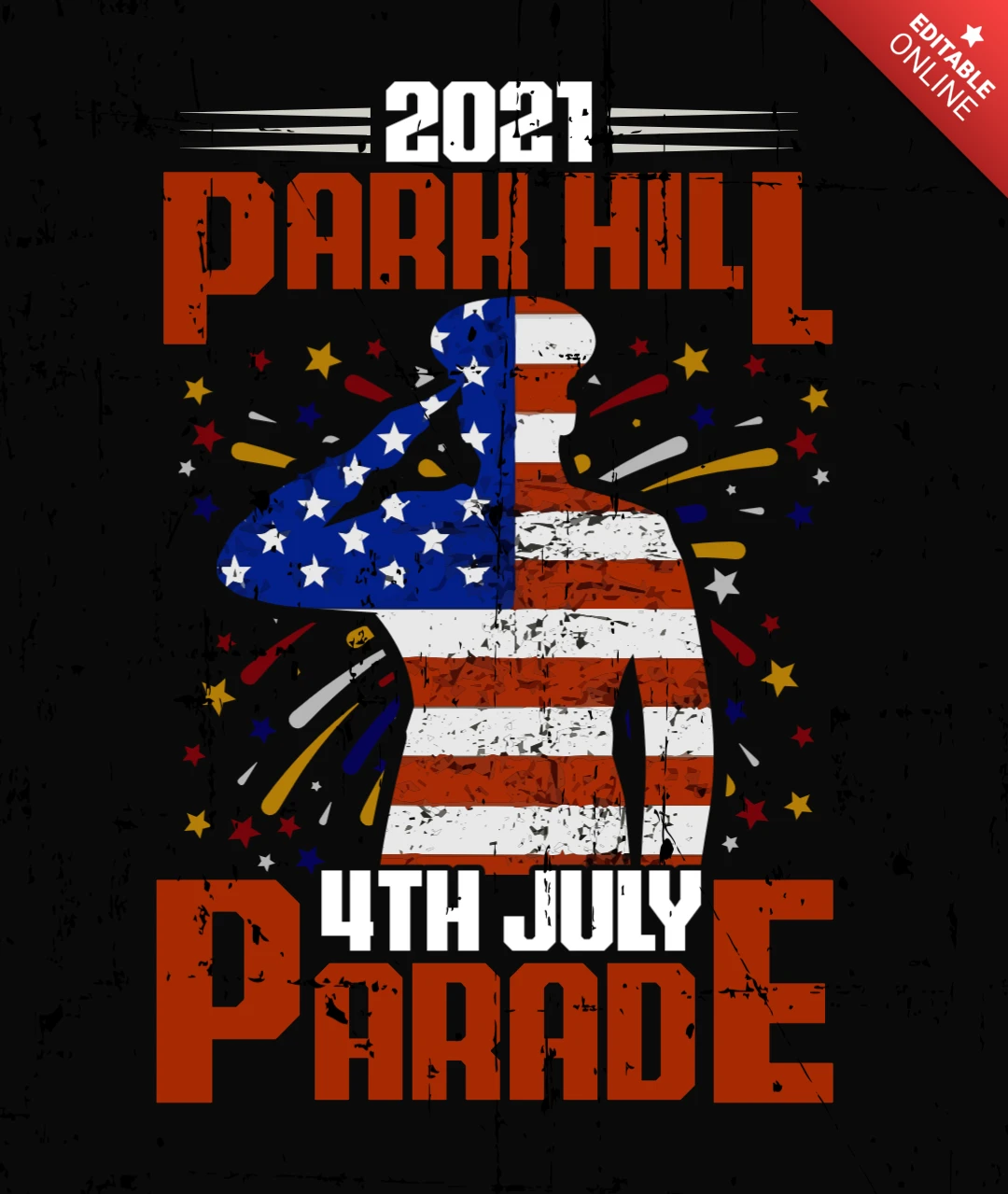 Park hill 4. juli t-shirt design vorlage