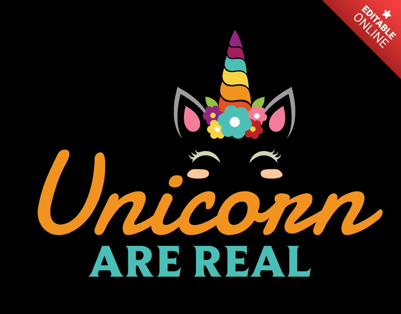 Modèle de t-shirt "Les licornes sont vraies" (Unicorn are real)