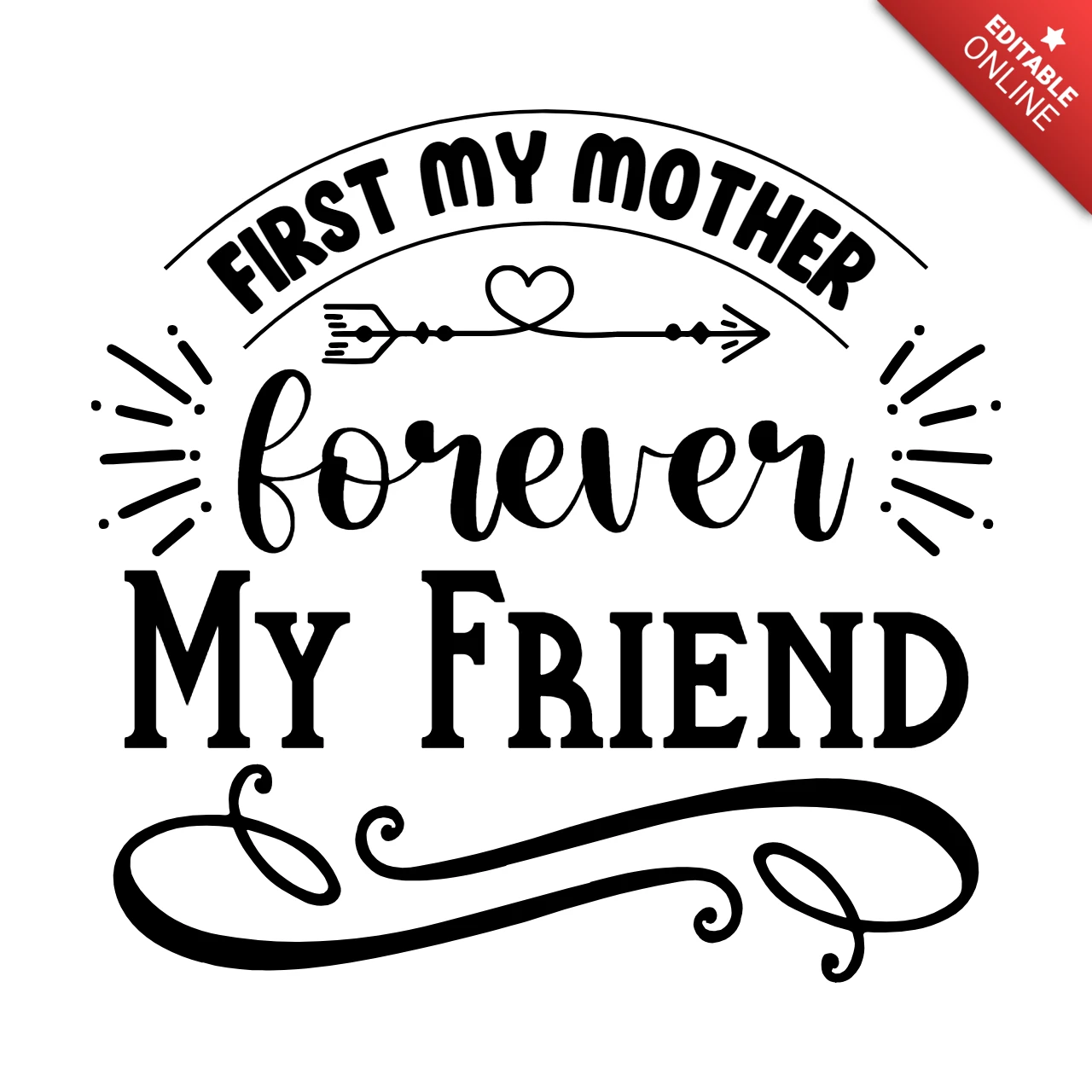 Modelo de design de camiseta First my mother forever
