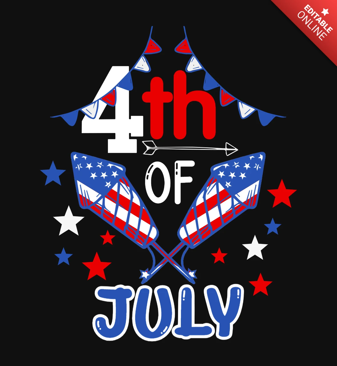 Amerika 4 juli t-shirt ontwerpsjabloon