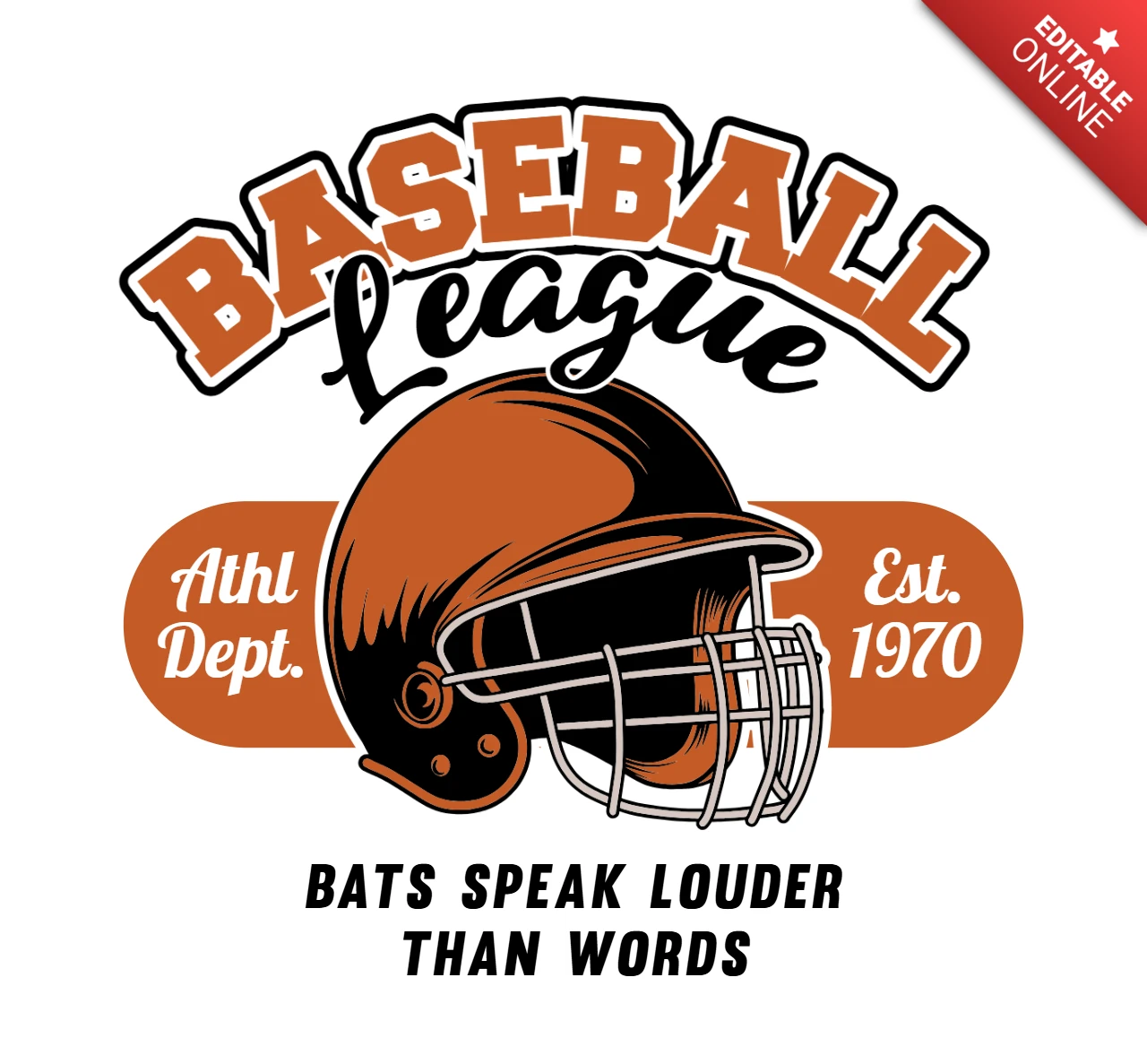Baseball League Bats Speak Louder Than Words T-Shirt Design Template