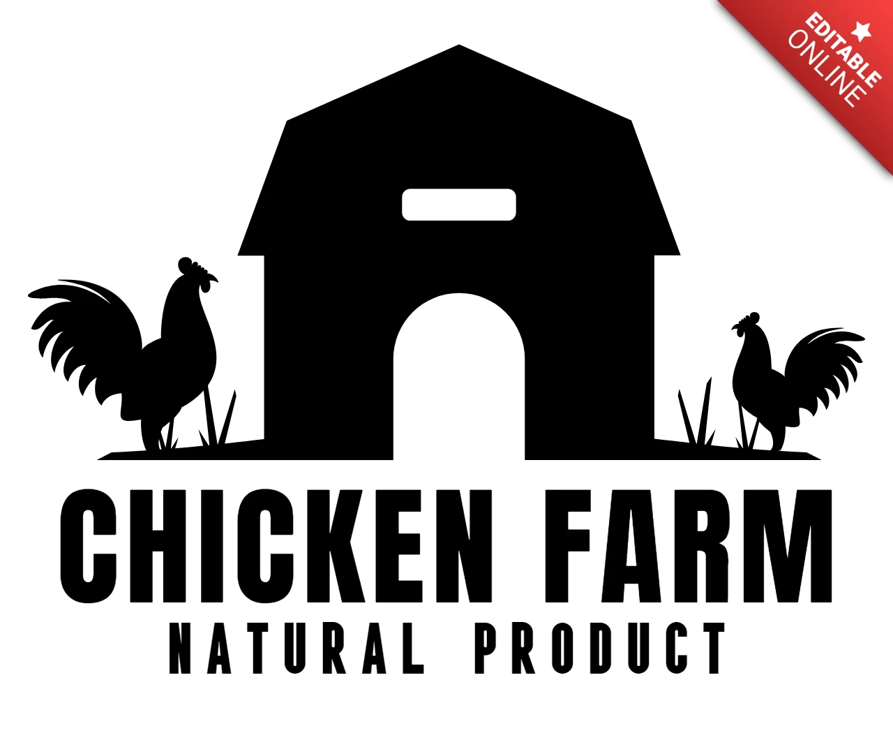 Modèle de logo pour les produits biologiques frais de la ferme
