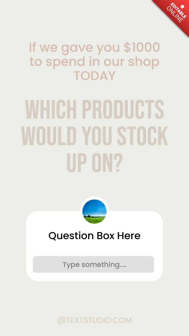 Customers With Shopping Spree Question Box Instagram Story Post Design Template