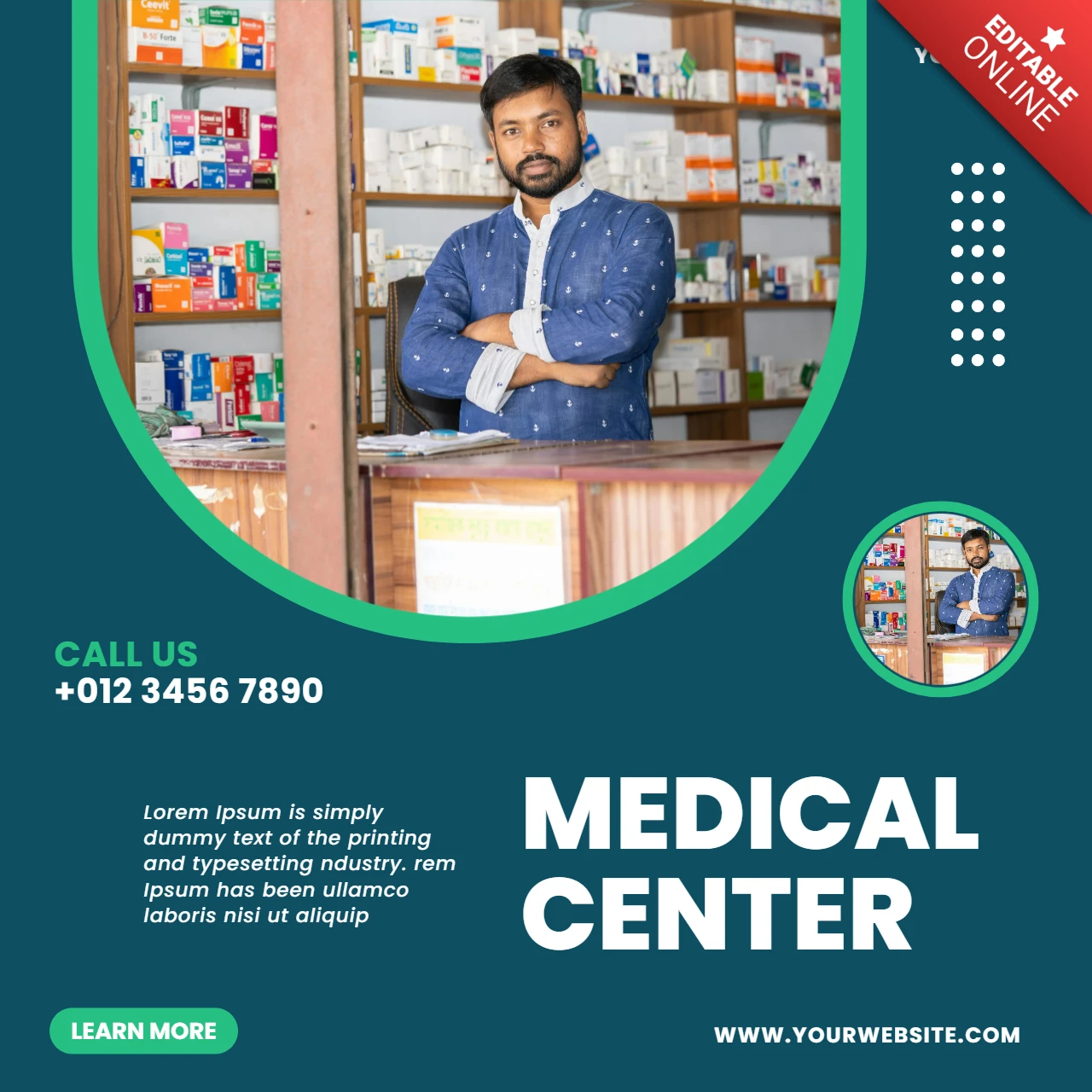 Hospital and Healthcare Advertising Social Media Post Design Template