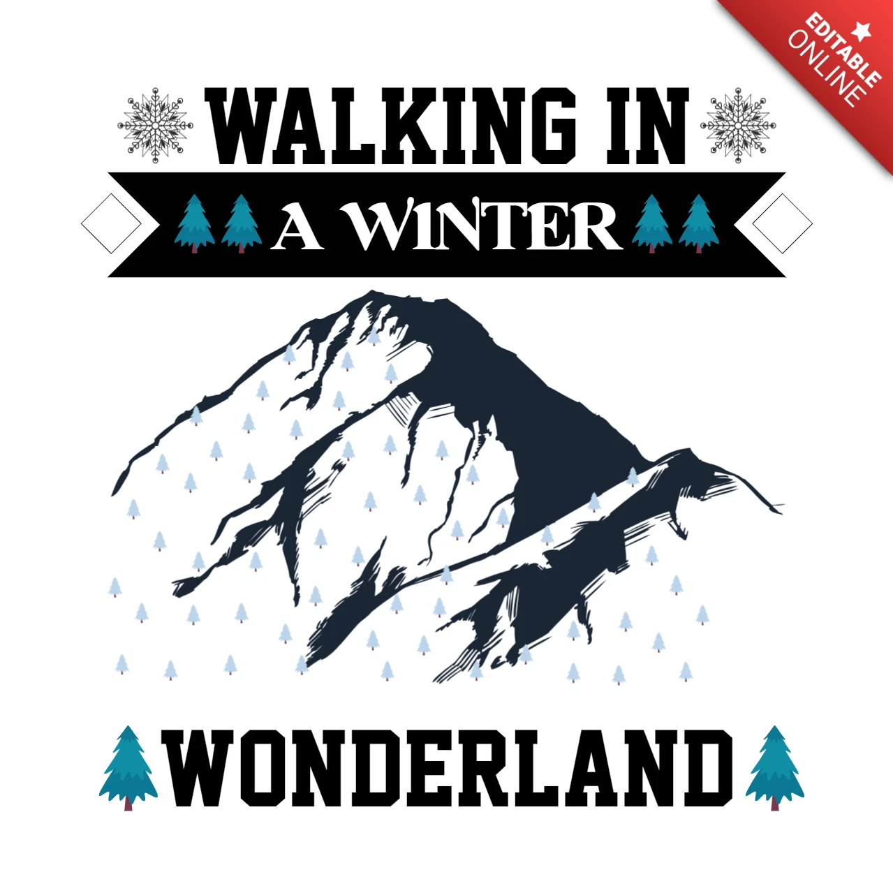 La marche dans l'hiver - modèle de t-shirt