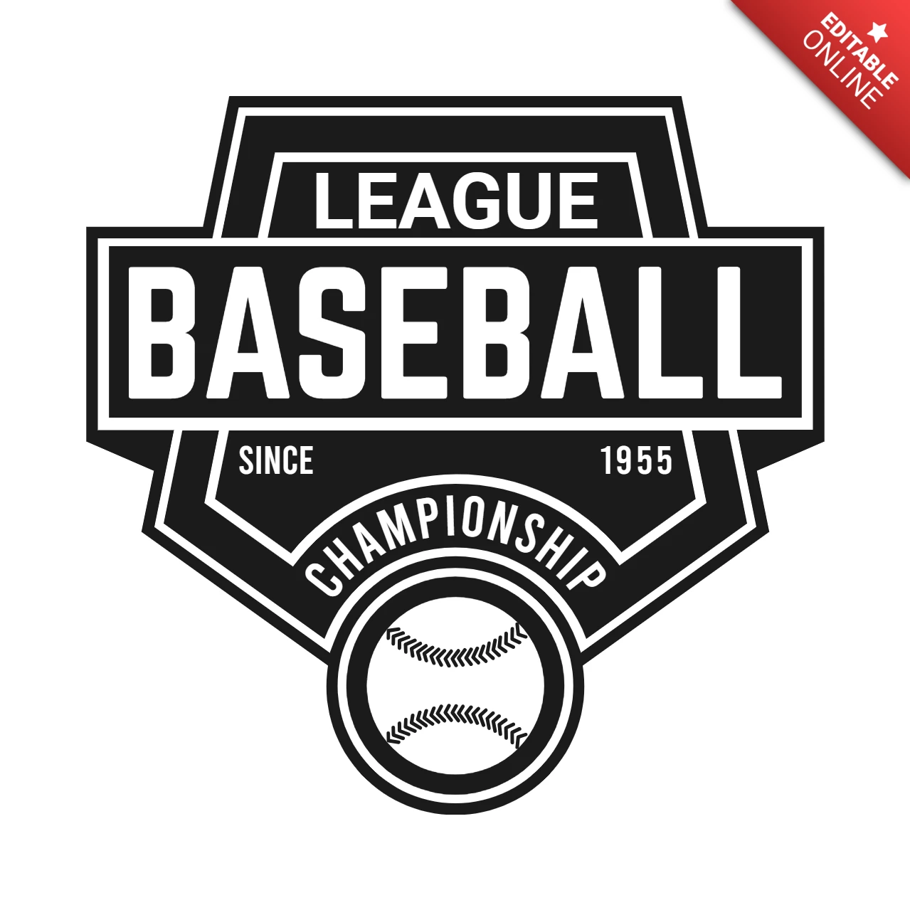 Baseball Tournament Championship Sports Logo Design Template