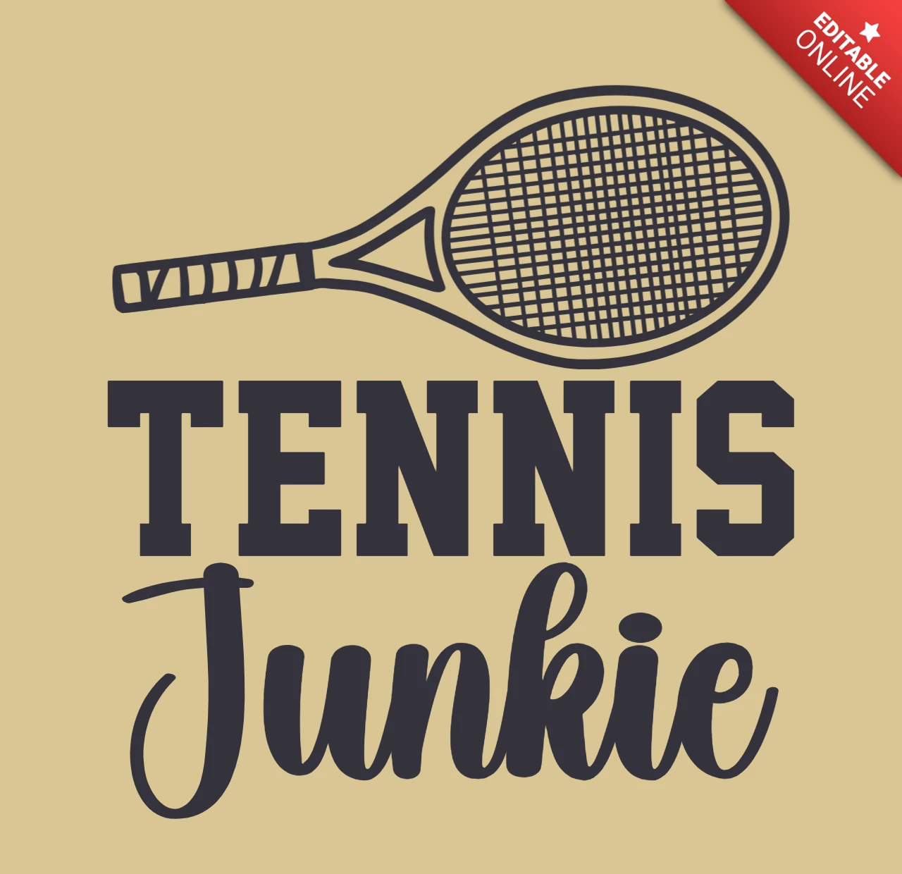 Tennis Junkie Vintage T-shirt Design Template