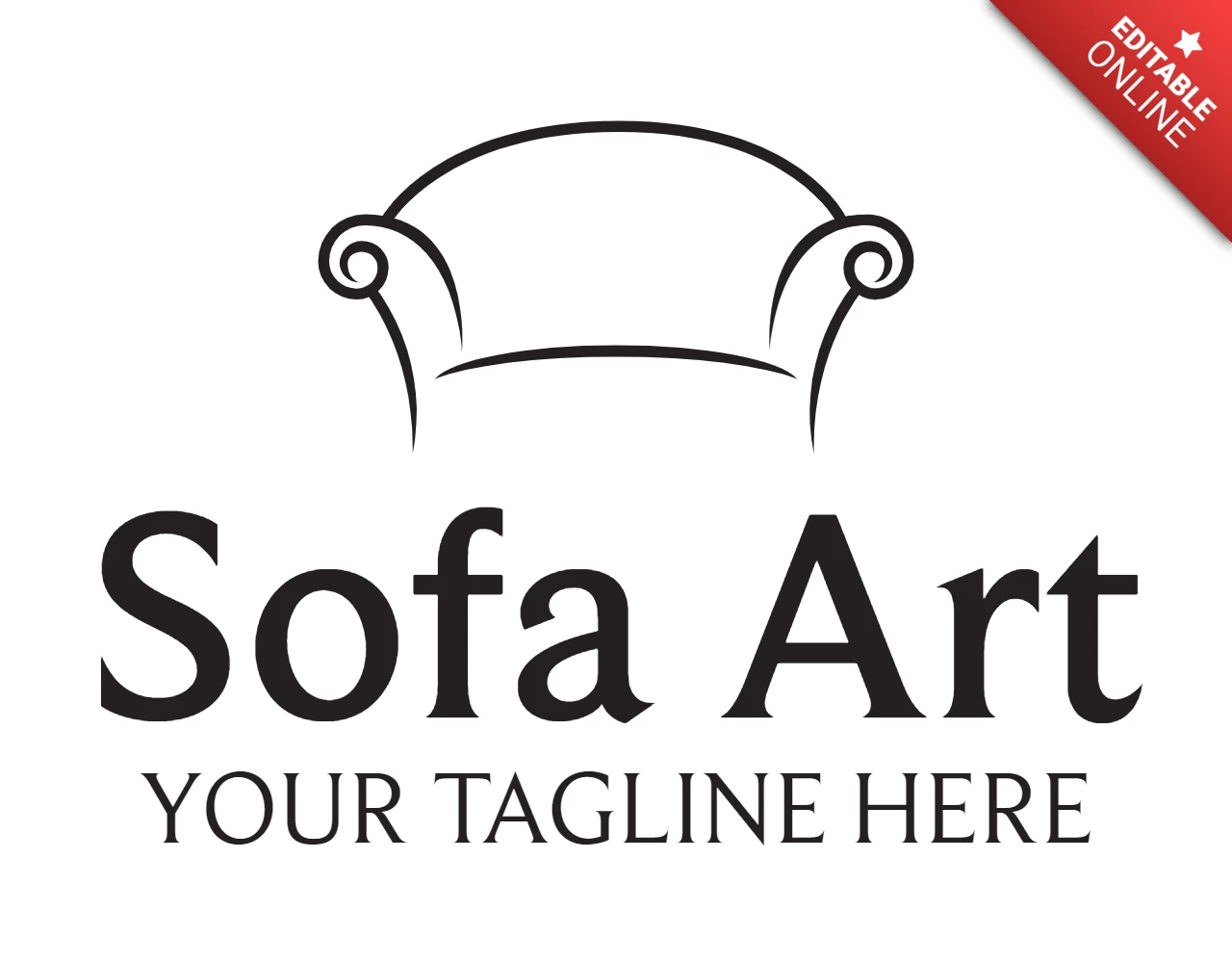 Modèle de conception de logo d'art de canapé