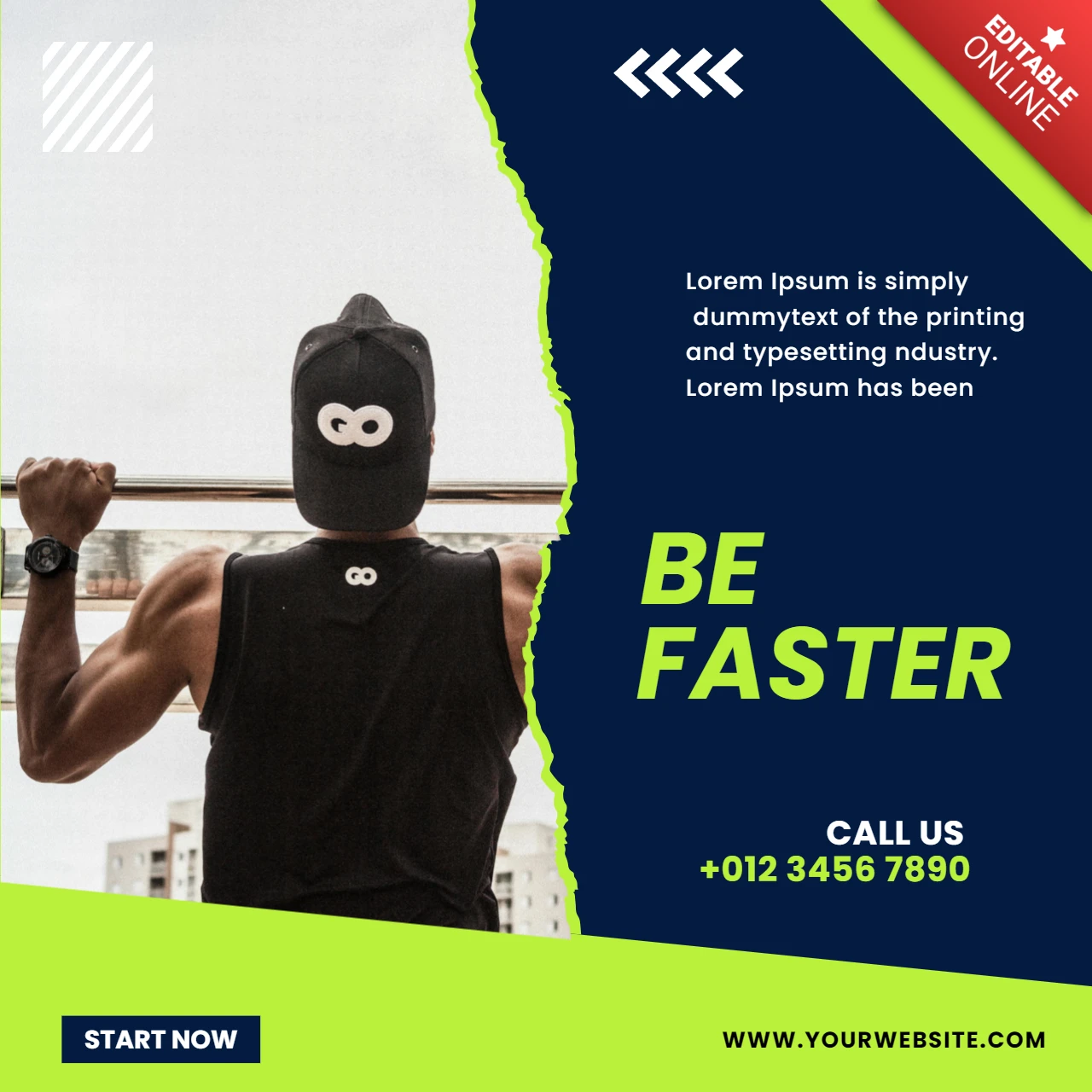 Scratch And Neon Green Promotional Social Media Design Template