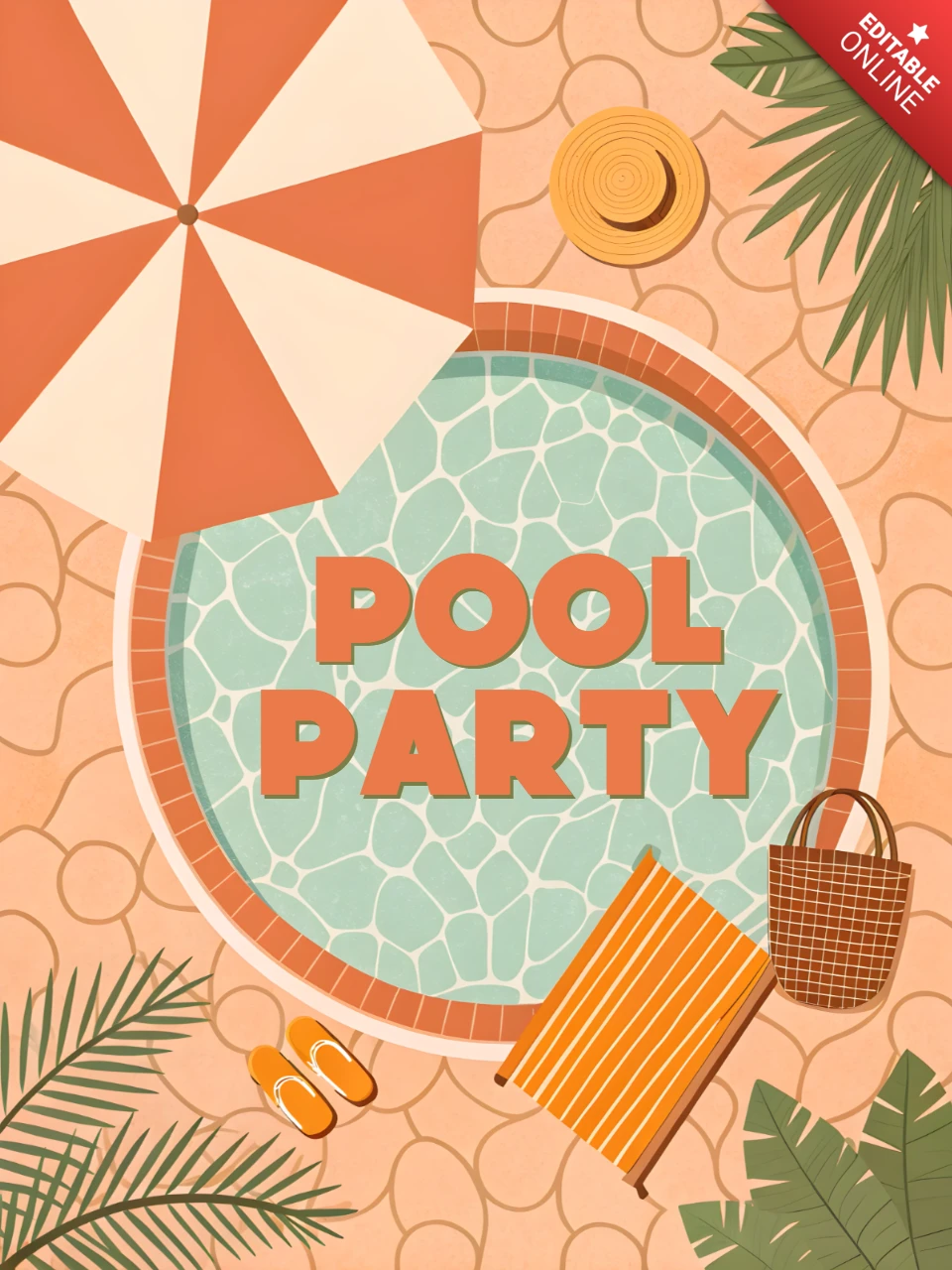 Pool Party Design Template for Summer Event Invitations