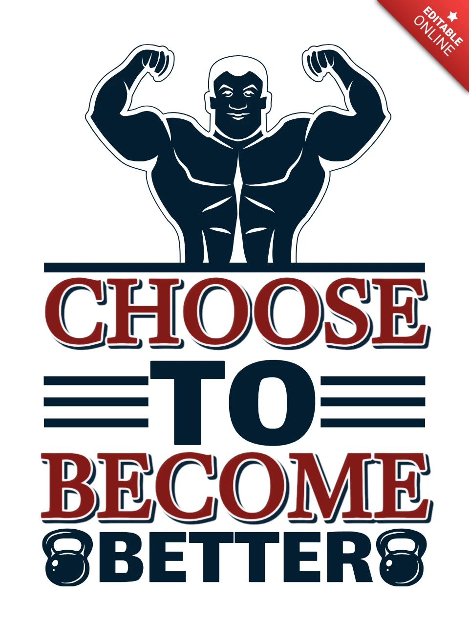 Bold Fitness Motivation Design: Choose to Become Better Gym Poster Template