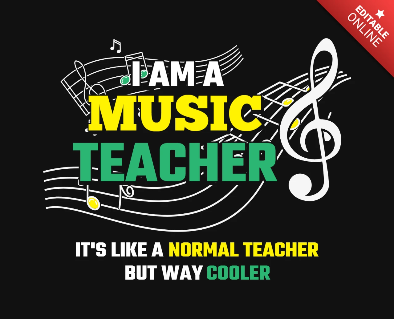 Ontwerpsjabloon t-shirt muziekleraar
