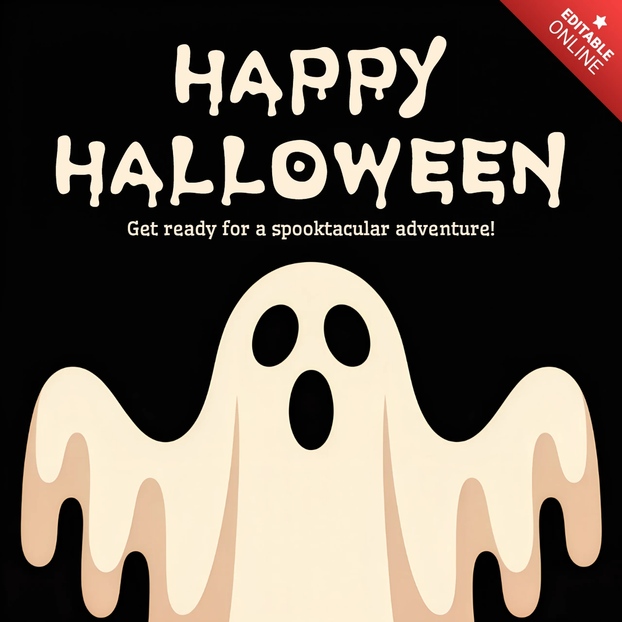 Modelo de design de Halloween com fantasma assustador para panfletos festivos