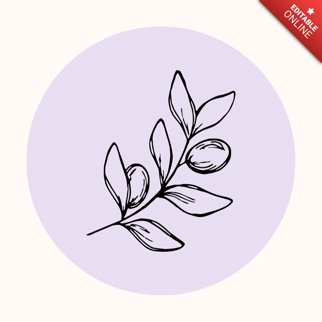 Modelo de capa de destaque de história do Instagram com arte floral lilás