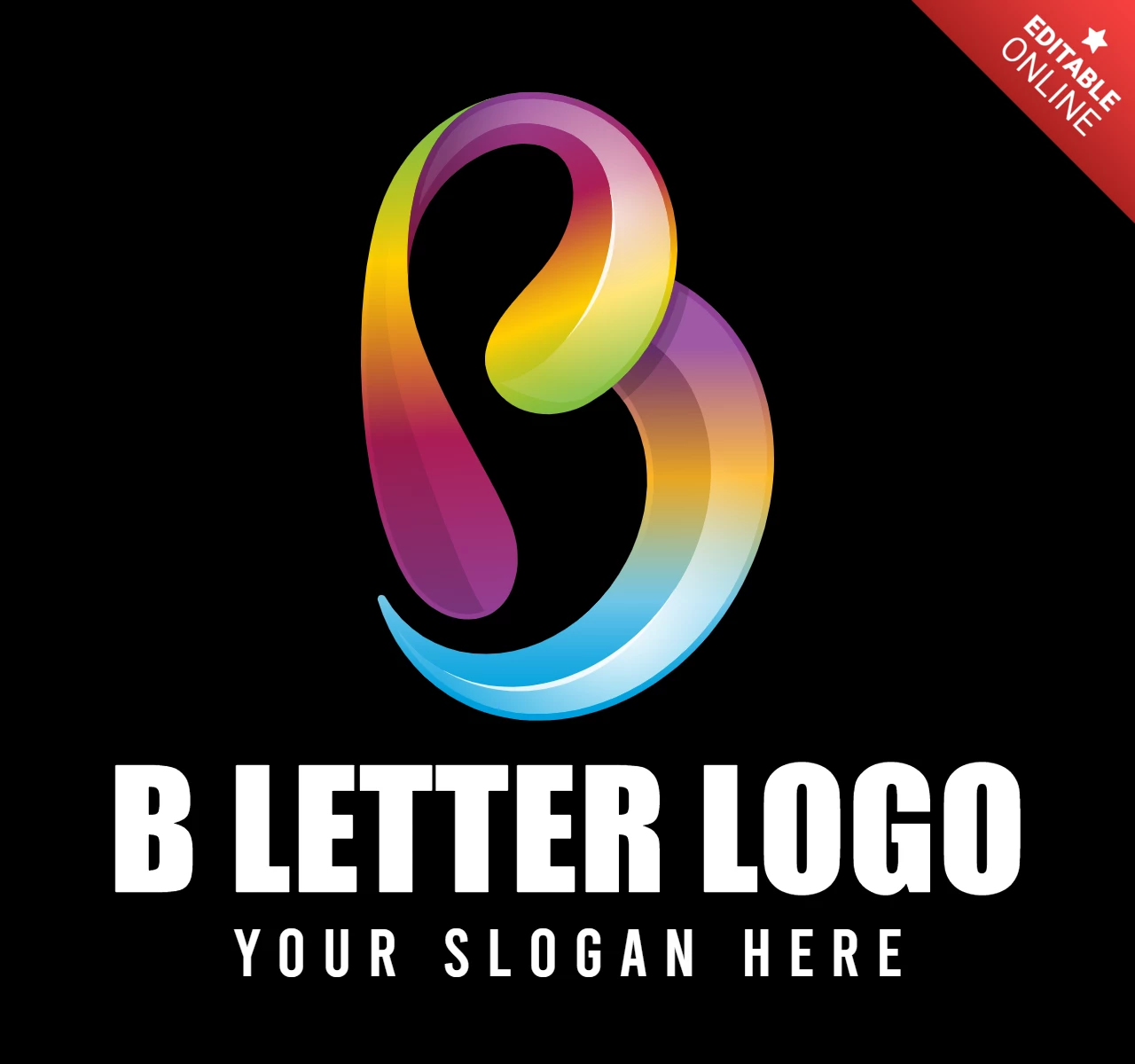 Bunte B-Buchstaben-Logo-Design-Vorlage