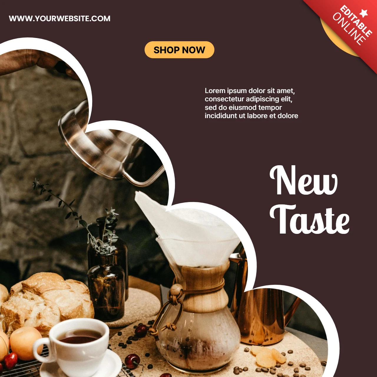 新しい味のカプチーノのプロモーションソーシャルメディア投稿デザインテンプレート