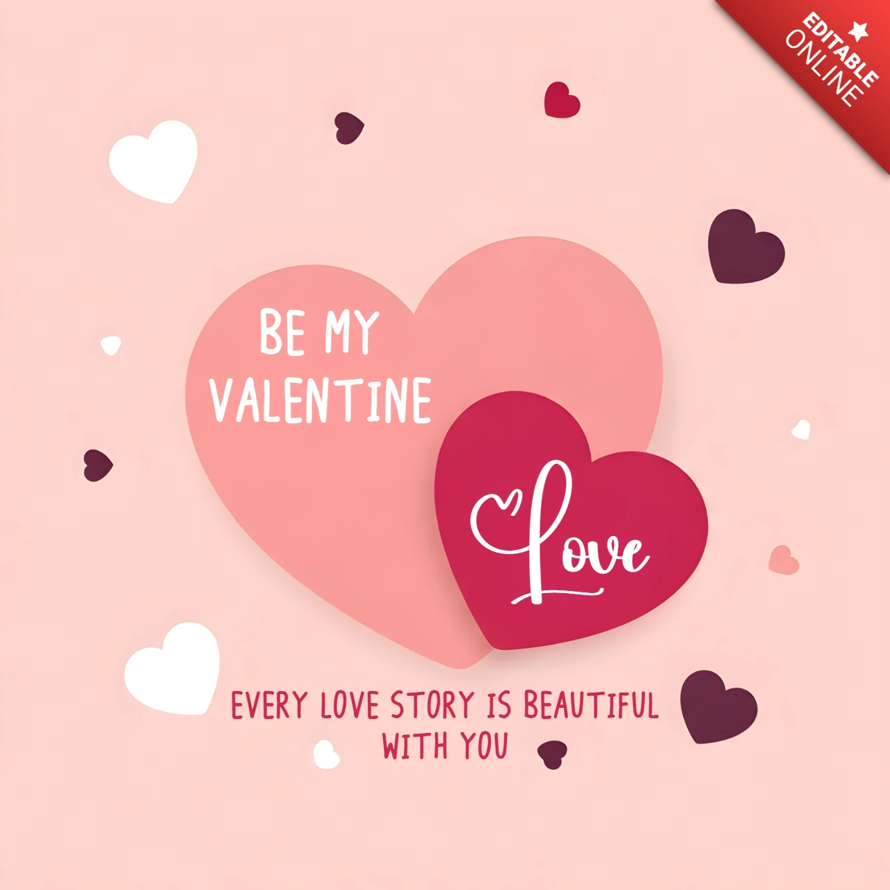 Modèle de design de cœur pour la Saint-Valentin pour cartes de vœux