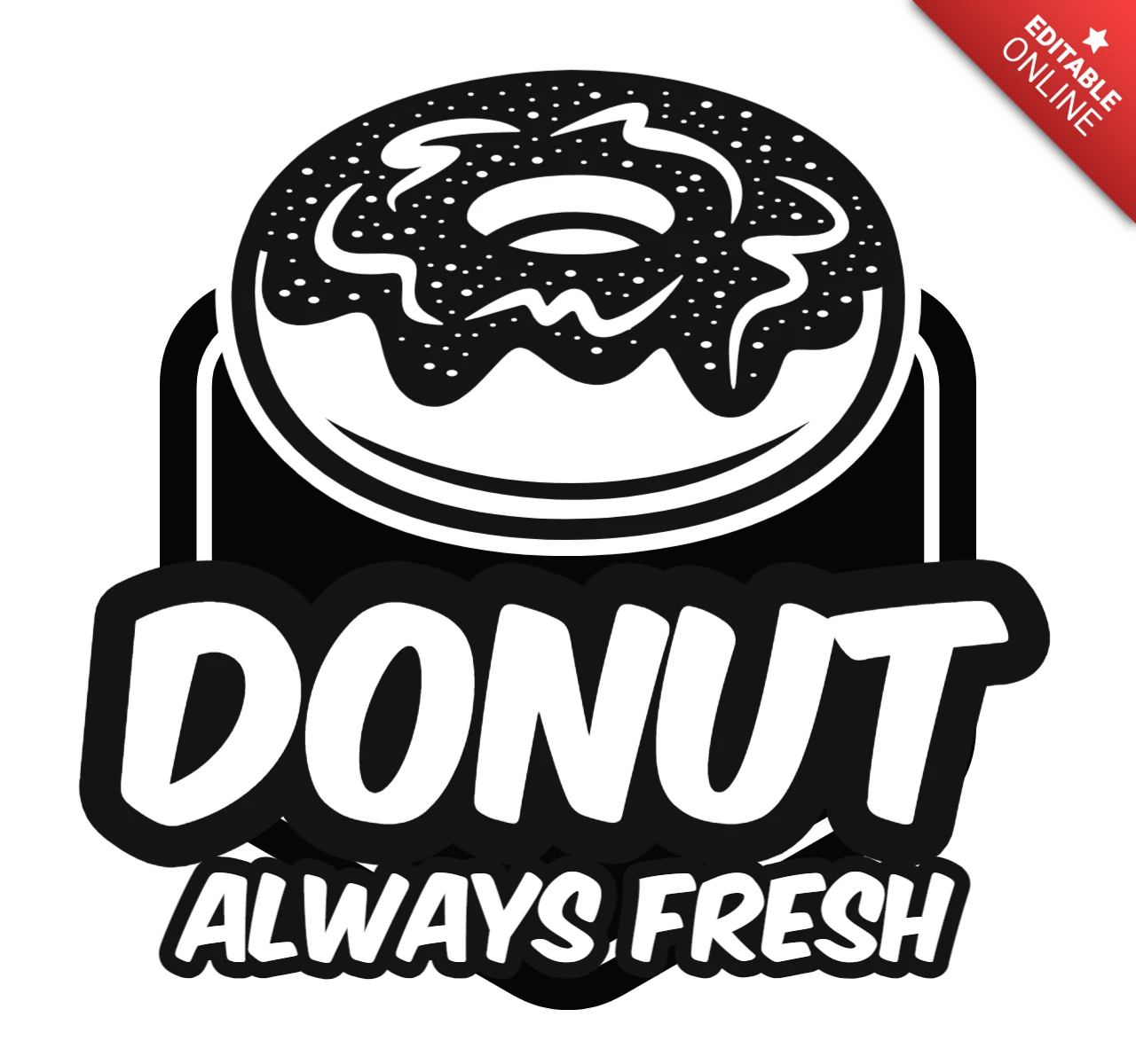 Ontwerpsjabloon voor vers en heerlijk donutlogo