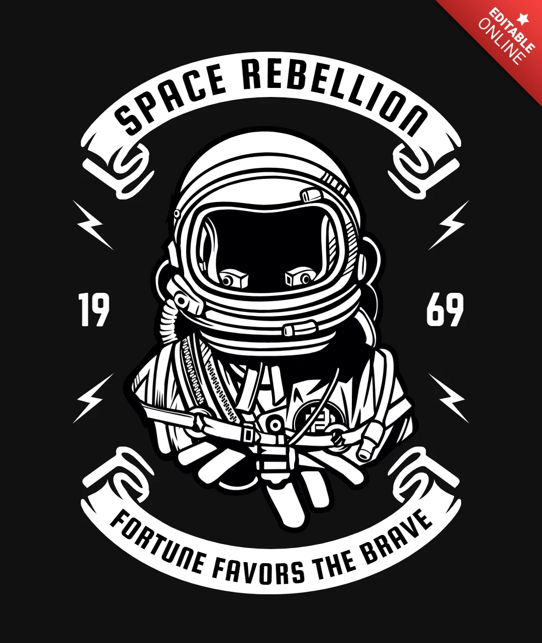 Rebelión espacial plantilla de diseño de camiseta