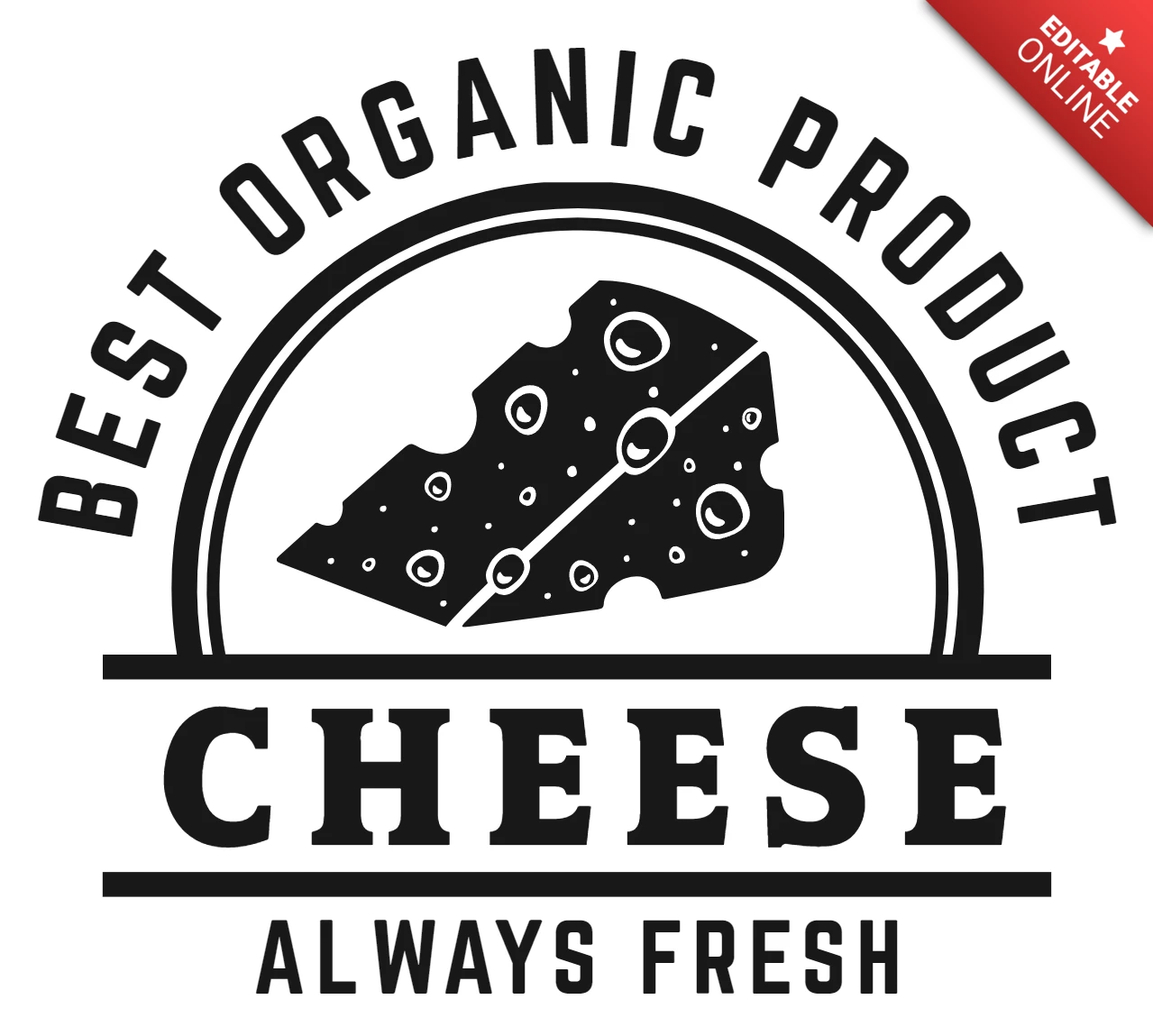 Fresh Organic Cheese Logo Design Template