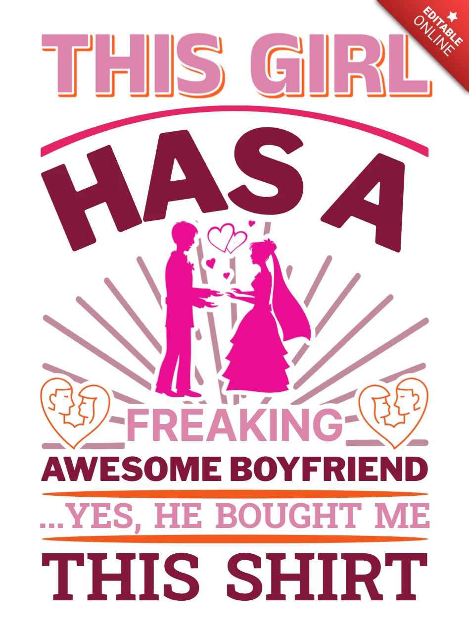 Fun and Playful Couple Design Template for Custom T-Shirts